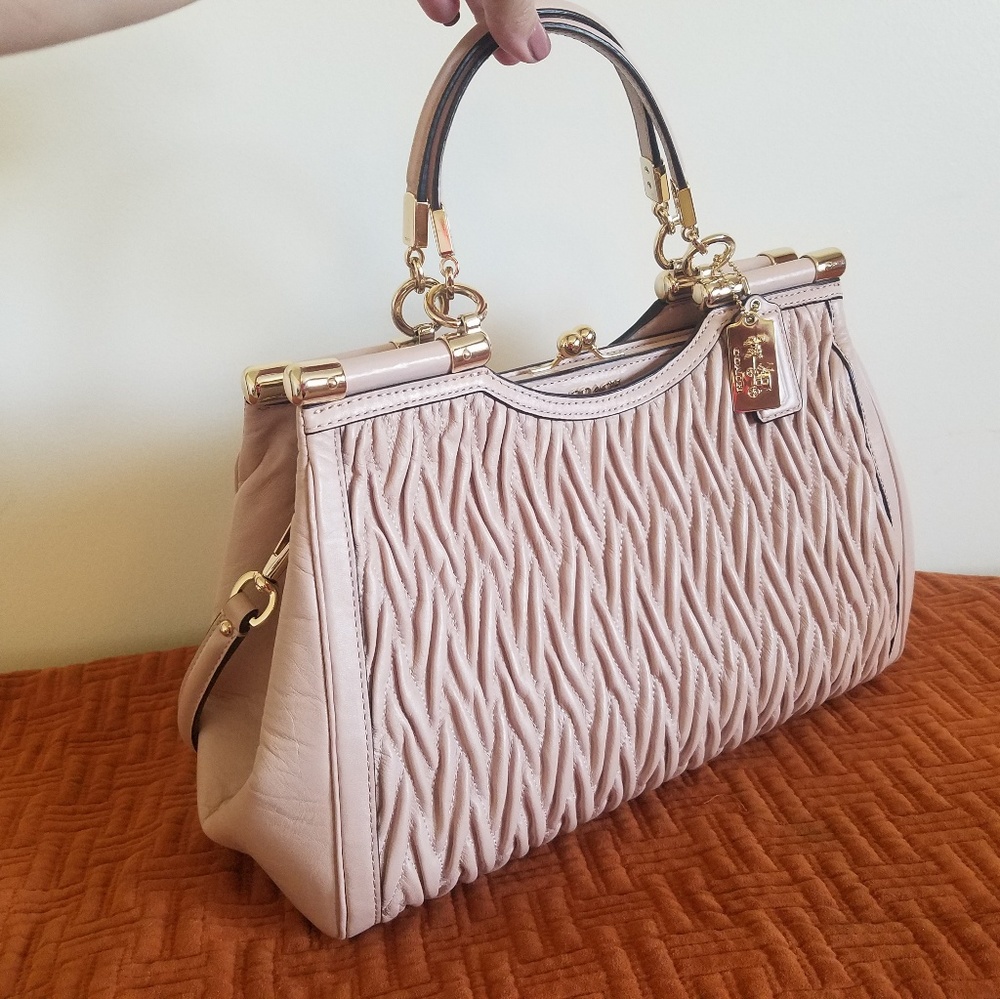 Coach Madison Carrie twisty leather bag.